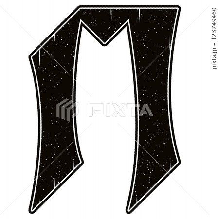 Neo-gothic grunge letter. Art font illustartion. Vector lettering. 123749460