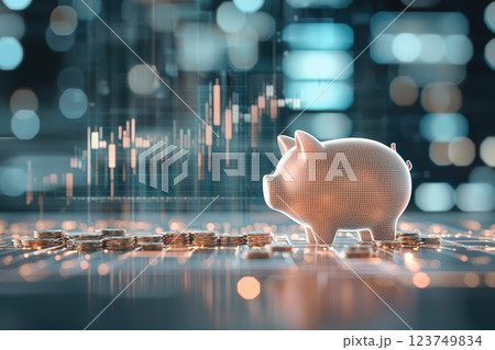 Futuristic Piggy Bank Concept for Saving Money Futuristic Piggy Bank Concept for Saving Money 123749834