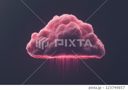 Digital Cloud Illustration with Network Effects 123749857