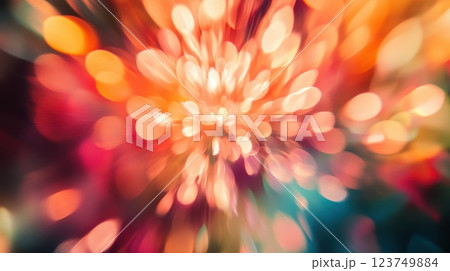 Colorful Bokeh Background with Vibrant Lights and Abstract Artistic Effects for Design Use 123749884