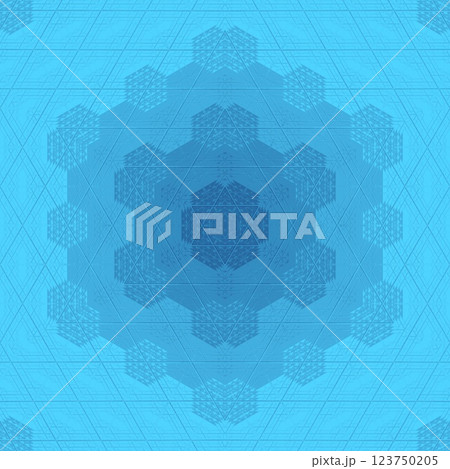 Abstract polygonal dark blue geometric patterns for technology related background. Science fiction fantasy art especially made for network, web, cyberspace, big data, artificial intelligence concept 123750205