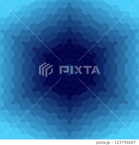 Abstract polygonal dark blue geometric patterns for technology related background. Science fiction fantasy art especially made for network, web, cyberspace, big data, artificial intelligence concept 123750207