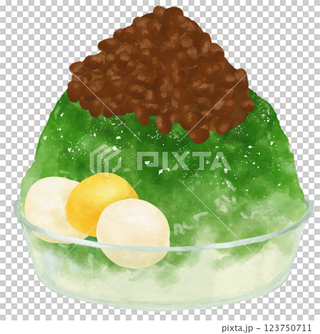 玻璃碗裝宇治金時刨冰 1杯(白玉丸子2個+豆沙餡+糖漬栗子) 玻璃碗裝宇治金時刨冰 1杯(白玉丸子2個+豆沙餡+糖漬栗子) 123750711