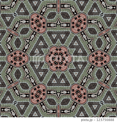 Modern geometric floral design for textile, floor tiles, digital paper print. Persian carpet design with tribal texture. Traditional Turkish pattern for throw pillow, rug, carpet, and fabric printing Modern geometric floral design for textile, floor tiles, digital paper print. Persian carpet design with tribal texture. Traditional Turkish pattern for throw pillow, rug, carpet, and fabric printing 123750888