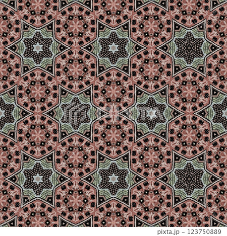 Modern geometric floral design for textile, floor tiles, digital paper print. Persian carpet design with tribal texture. Traditional Turkish pattern for throw pillow, rug, carpet, and fabric printing 123750889