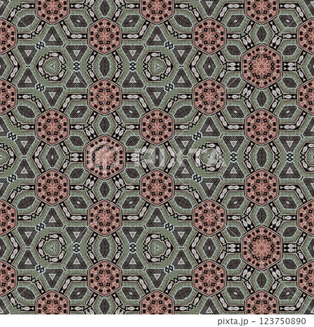 Modern geometric floral design for textile, floor tiles, digital paper print. Persian carpet design with tribal texture. Traditional Turkish pattern for throw pillow, rug, carpet, and fabric printing 123750890