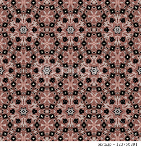 Modern geometric floral design for textile, floor tiles, digital paper print. Persian carpet design with tribal texture. Traditional Turkish pattern for throw pillow, rug, carpet, and fabric printing 123750891