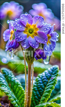 purple flowers in the garden 123750998