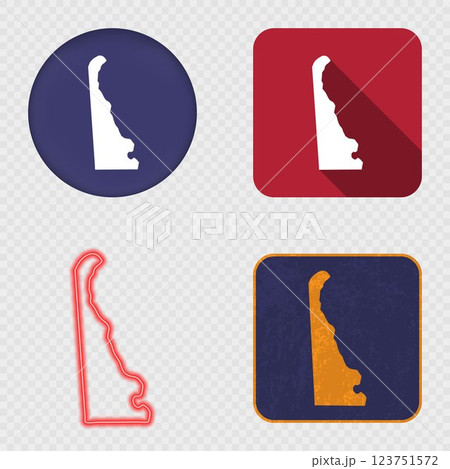Delaware State Map Icons Collection Delaware State Map Icons Collection 123751572