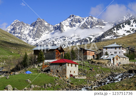 Image of Kackar mountain ranges and plateaus in Rize province. 123751736