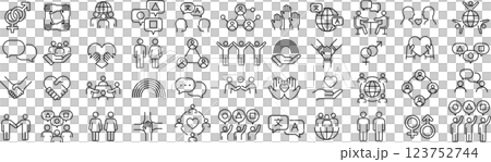 向量單色多樣性線圖示集 123752744