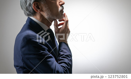 中高年ビジネスマン　思考　考える 123752801