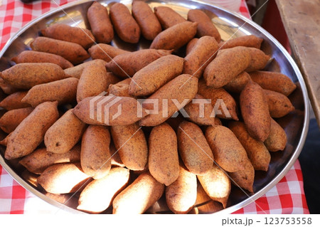 food and snacks on a table in a restaurant food and snacks on a table in a restaurant 123753558