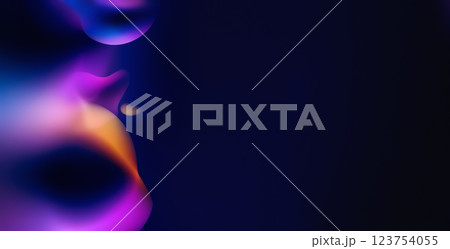 Abstract 3D Background with Floating Holographic Balls 123754055