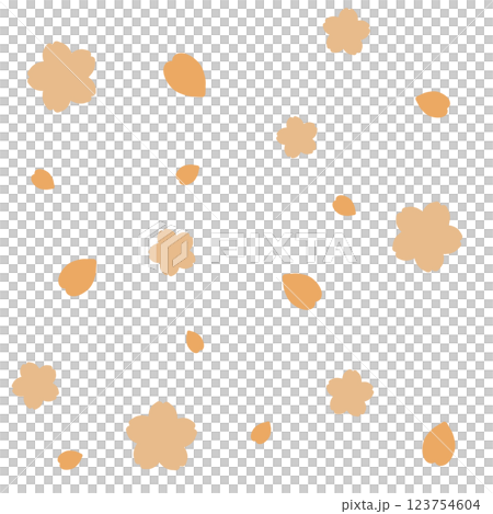 橙色流行櫻花素材 123754604