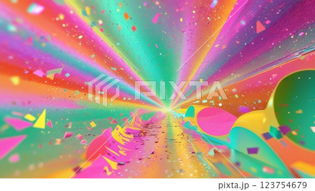 カラフルでモダンな幾何学模様の背景 カラフルでモダンな幾何学模様の背景 123754679