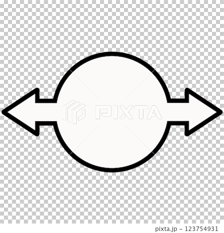 Two-way arrow round speech bubble (black and white) Two-way arrow round speech bubble (black and white) 123754931