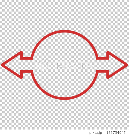 雙向箭頭環繞對話泡泡（僅線圖，紅色） 123754945