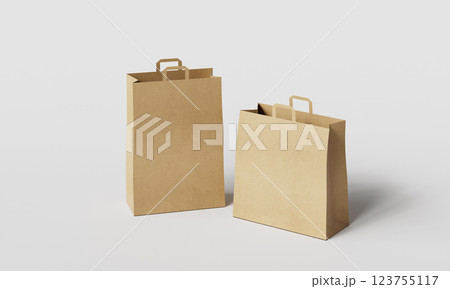 Paper Shopping Bag Mock up. 3D Rendering Paper Shopping Bag Mock up. 3D Rendering 123755117