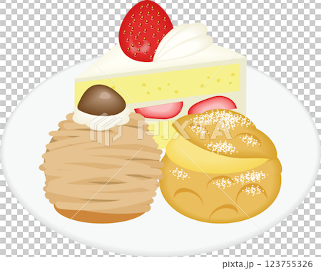 定番ケーキ盛り合わせ 123755326