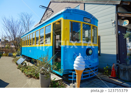 小田原市内電車　箱根口ガレージ　報徳広場　展示 123755379