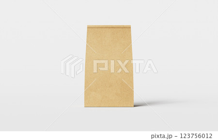 kraft Paper Takeout Bag Mockup. 3D Rendering kraft Paper Takeout Bag Mockup. 3D Rendering 123756012