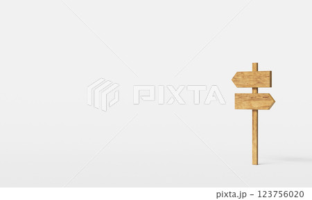 Wood Road Sign Mock up. 3D Rendering 123756020