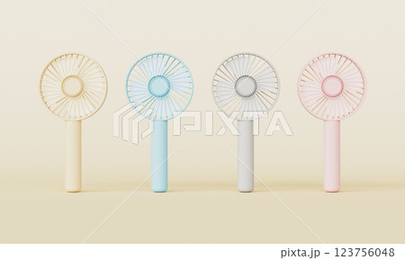 Electric Portable Hand Fan. 3D Rendering 123756048