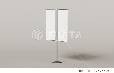 Metal Stand Banner Mock up. 3D Rendering 123756061
