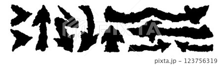 Grunge curved arrows set. Hand drawn ink sketch Grunge curved arrows set. Hand drawn ink sketch 123756319