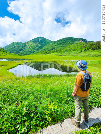 夏の火打山・妙高山登山（天狗の庭から火打山を望む） 123756418