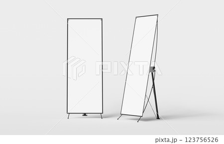 Stand Banner Mock up. 3D Rendering Stand Banner Mock up. 3D Rendering 123756526