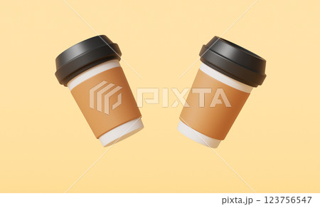 Coffee Cup Icon Mock up. 3D Rendering Coffee Cup Icon Mock up. 3D Rendering 123756547