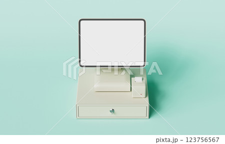 POS System Computer Mock up. 3D Rendering POS System Computer Mock up. 3D Rendering 123756567