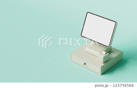 POS System Computer Mock up. 3D Rendering 123756568