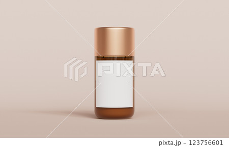 Brown Glass Bottle Mock up. 3D Rendering 123756601