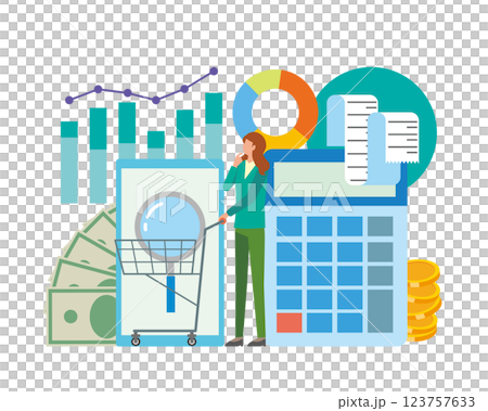 購買數據和女性 購買數據和女性 123757633