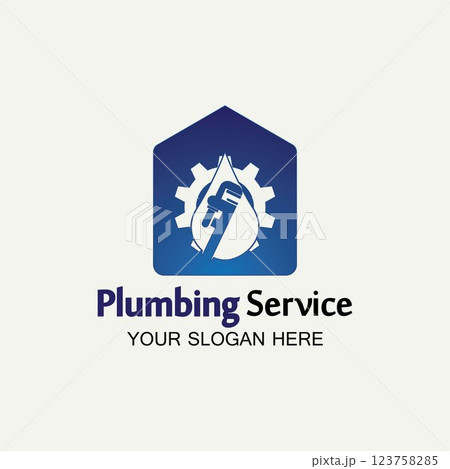 Plumbing Service Logo icon vector illustration design Template.Plumbing logo.Plumbing service icon logo creative vector illustrattion 123758285