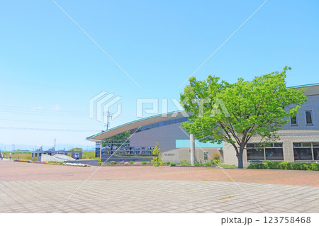 愛知県蟹江町、蟹江町図書館の風景 愛知県蟹江町、蟹江町図書館の風景 123758468