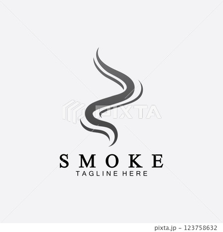 Smoke steam icon logo illustration isolated on white background,Aroma vaporize icons. Smells vector line icon, hot aroma, stink or cooking steam symbols, smelling or vapor 123758632