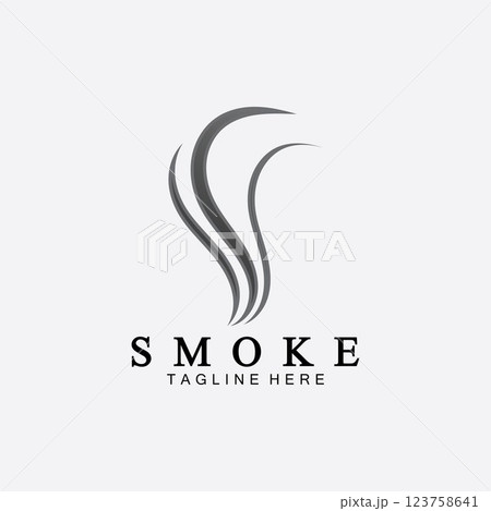 Smoke steam icon logo illustration isolated on white background,Aroma vaporize icons. Smells vector line icon, hot aroma, stink or cooking steam symbols, smelling or vapor 123758641