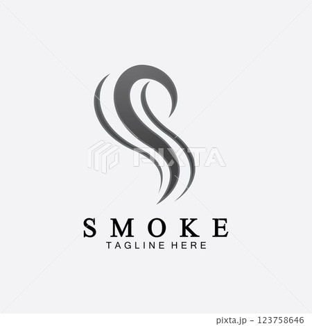 Smoke steam icon logo illustration isolated on white background,Aroma vaporize icons. Smells vector line icon, hot aroma, stink or cooking steam symbols, smelling or vapor 123758646
