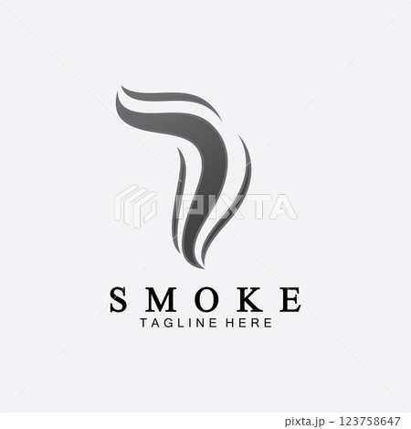 Smoke steam icon logo illustration isolated on white background,Aroma vaporize icons. Smells vector line icon, hot aroma, stink or cooking steam symbols, smelling or vapor 123758647