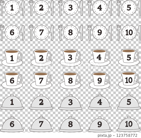 Restaurant number icon illustration set 123758772