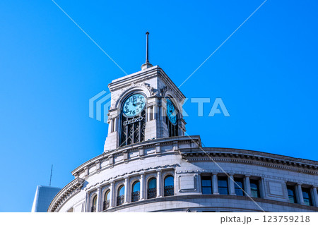 日本の東京都市景観 新時代へ…青空に映えるセイコーハウス銀座などを望む=7日 日本の東京都市景観 新時代へ…青空に映えるセイコーハウス銀座などを望む=7日 123759218