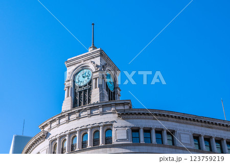 日本の東京都市景観 新時代へ…青空に映えるセイコーハウス銀座などを望む=7日 日本の東京都市景観 新時代へ…青空に映えるセイコーハウス銀座などを望む=7日 123759219