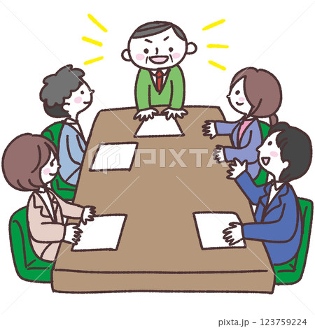 会議する会社員イラスト 会議する会社員イラスト 123759224