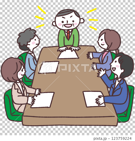 会議する会社員イラスト 会議する会社員イラスト 123759224