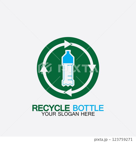 Recycle plastic bottle logo icon vector illustration design.Bottle with recycle symbol. Plastic recycling symbol flat icon-vector illustration Recycle plastic bottle logo icon vector illustration design.Bottle with recycle symbol. Plastic recycling symbol flat icon-vector illustration 123759271
