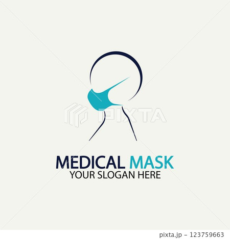 Face protection  Mask Vector logo. Medical Mask logo vector icon illustration design 123759663
